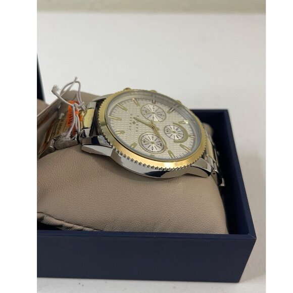 Joseph Abboud Silver/Gold-Tone White Dial Mens Watch In Original Box, New - Picture 12 of 14